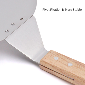 Accesorios <span class=keywords><strong>de</strong></span> Cocina, Utensilios para Hornear, Espátula para Pizza <span class=keywords><strong>de</strong></span> Metal <span class=keywords><strong>de</strong></span> Grado Alimenticio, Pala para Pizza Redonda <span class=keywords><strong>de</strong></span> Aluminio <span class=keywords><strong>de</strong></span> 10 Pulgadas con Mango <span class=keywords><strong>de</strong></span> Madera - Product Image 3