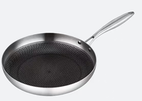 Wajan Goreng Sarang Lebah Stainless Steel FLEY Wholesale, Lapisan Anti Lengket, Kompatibel dengan Kompor Induksi dan Gas