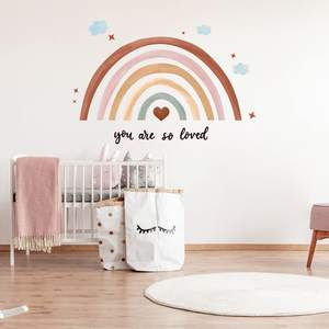 Calcomanías de arcoíris de dibujos animados para decoración del hogar, pegatina de PVC, extraíble - Product Image 2