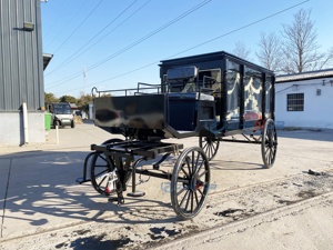 Latest Design Horse Drawn Funeral Hearse Coffin Buggy Motorcycle Funeral Cart Funeral Service Wagon - Product Image 6