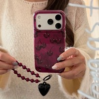 Coque de téléphone portable antichoc IMD double couche bordeaux pour iPhone 18 17 16 Pro Max, dos rigide, pare-chocs souple, personnalisation OEM