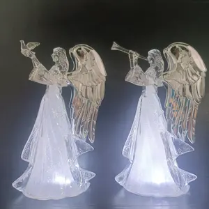 Offre Spéciale lumière LED Noël acrylique Ange Ornements Décorations Xmas Festival Holiday nouvelle décoration de noël