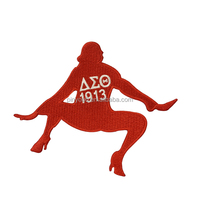 Patch brodé en chenille rouge Delta Sigma Lady pour vêtement