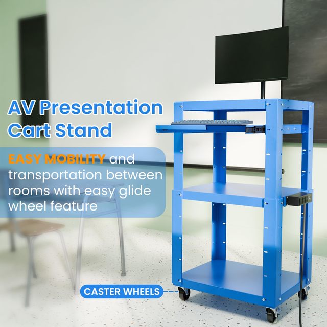 STEEL FRAME Tool Cart Trolley AV CART Audio Visual Cart for Laptop Charging