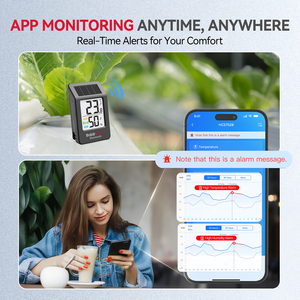 Baldrtherm 3-Pack năng lượng mặt trời cho <span class=keywords><strong>Bluetooth</strong></span> nhiệt độ độ ẩm màn hình thời gian thực cảnh báo ẩn lưu trữ biểu đồ xu hướng ứng dụng từ xa - Product Image 2