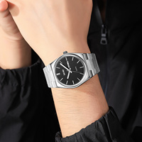 Montre SKMEI 9288 Minimaliste, Boîtier Fin, Double Calendrier, Bracelet en Acier Inoxydable, Étanche 30M, Montre Homme Business Casual