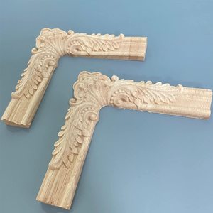 4 piezas decorativas de madera tallada esquina Onlay apliques 4,7 * 4.7in para muebles puerta gabinete (4Corner4.7 * 4.7in) - Product Image 4