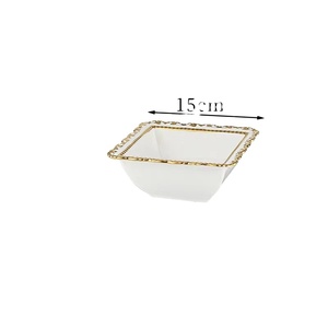 Gold Slim Ceramic Dinner Plates Home Tableware Set Creative Glazed Dishware Safe Minimalist Porcelain Plates <b>Dinnerware</b> Set - Product Image 3