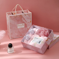 Juego de regalo de relajación de baño de lujo, Bola de baño espumosa, toalla ultrasuave, Red de pelo suave para la mejor experiencia de Spa en casa