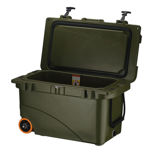 Glacière isotherme 45QT étanche et écologique pour la pêche et le camping, avec haut-parleur, lumière LED et roues tout-terrain - Product Image 1