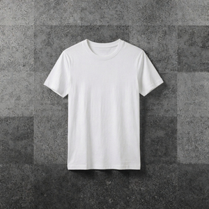 เสื้อยืดคอกลมแขนสั้นผู้ชาย สีขาว ผ้าฝ้าย ทรงปกติ สไตล์ลำลอง ผ้าเจอร์ซีย์ถัก สีพื้น - Product Image 6