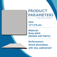 Plateforme flottante gonflable géante Novaspark 12x12m en PVC imperméable avec matelas de quai Drop Stitch d'une épaisseur de 20 cm