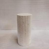 UnionStone Promotion Pierre Naturelle Socle Rond en Pierre Calcaire Beige et Marbre