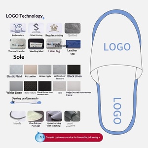 Pantuflas Desechables de Satén de Seda Sintética Antideslizantes y Gruesas para Hotel, Personalizadas al por Mayor, Modelo China para Viajes de Negocios - Product Image 2