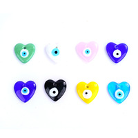 Perles de verre bleu mauvais yeux faites à la main 2.5cm 3.5cm perles d'espacement plates au chalumeau pour la fabrication de bijoux bracelets à bricoler soi-même breloques décor à la maison