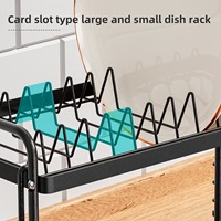 Küchen-Abtropfgestell aus Metall Modernes Minimalistisches Zweistöckiges Multifunktionales Aufbewahrungsregal Arbeitsplatten-Schüsselhalter