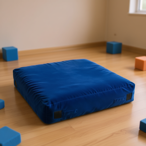 Tapete Sensorial Azul de 57 x 57 Pulgadas con Cubierta de Terciopelo para Niños, Entrenamiento de Integración con Bloques de Espuma - Product Image 2
