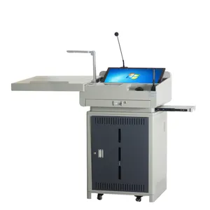 Lectern for Teacher, School Classroom Educational Audio Visual Multimedia Controlling table, LED Screen Smart Podium