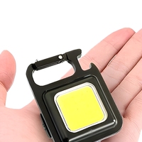 Senter LED Mini Portabel untuk Bengkel, Isi Ulang Tipe-C, Gantungan Kunci, Kecerahan 500lm, Tahan Air IP44, Cahaya Putih Dingin 6000K, 4 Lampu