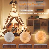 Lámpara de Mesa Inteligente con Diseño de Luna Magnética Levitante, Impresión 3D, Regalo de Cumpleaños, Decoración de Dormitorio, Lámpara de Luna Flotante 360°, Luz Nocturna