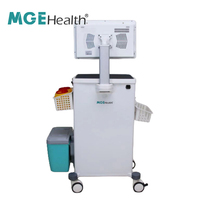 Chariot médical moderne en fer à 4 tiroirs, support de moniteur, plateau pour clavier, chariot informatique, support de moniteur 22 pouces, silencieux, pour hôpital