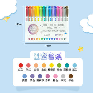 थोक 15 पीसी कस्टम फ्लोरोसेंट पेन डबल सिर वाला हाइलाइट सेट पेस्टल हाइलाइटर्स - Product Image 5