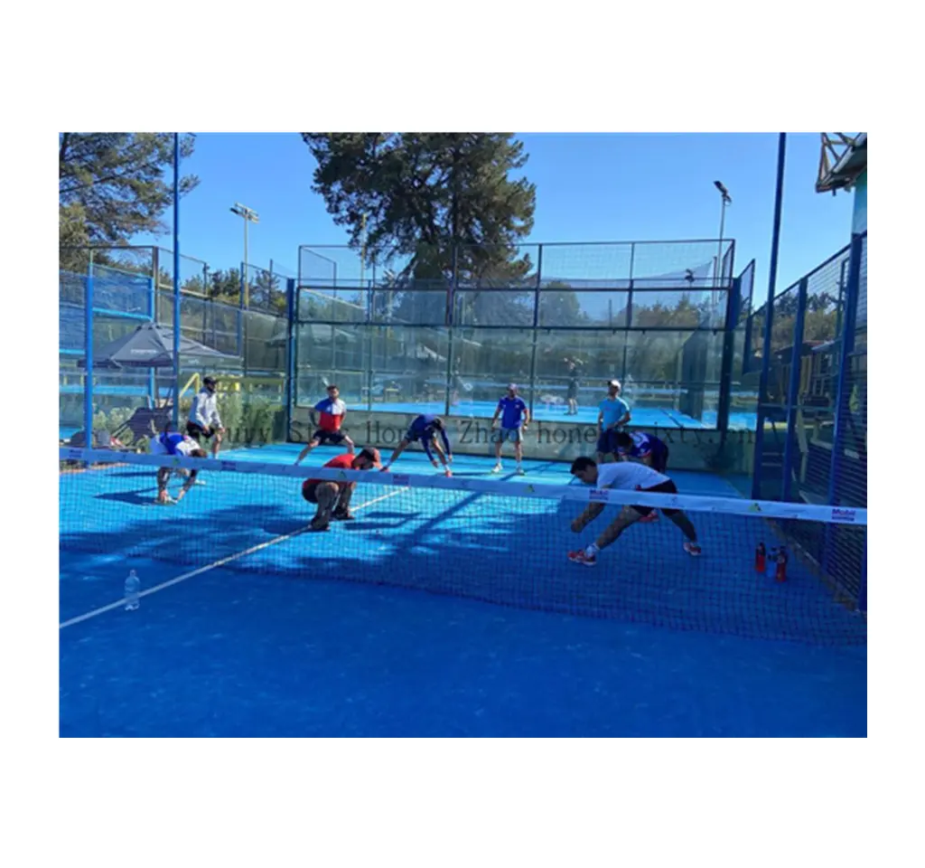 पूर्ण सेट नयनाभिराम पेशेवर खेल अदालत के padle टेनिस कोर्ट 10x20m टेनिस कोर्ट घास बाड़ जाल