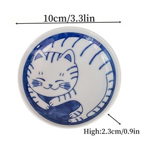 Plato de cerámica para aperitivos con diseño de gato, bonito y divertido, plato para salsas, vinagre y condimentos, juego de 4 piezas - Product Image 4