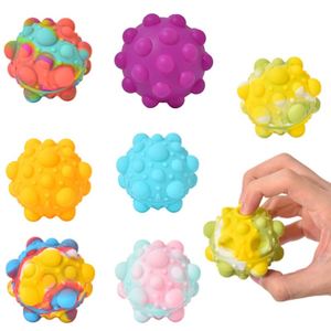 Juguete Sensorial Portátil 3D de Silicona TPE Certificado para Aliviar el Estrés y la Descompresión, Bola Antiestrés de Burbujas Arcoíris - Product Image 3