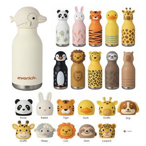 Botella de Agua Everich de 450 ml para Niños, Doble Pared, 18/8, 304SUS, Libre de BPA y a Prueba de Fugas, Diseño con Forma de Animal para el Regreso a Clases - Product Image 6
