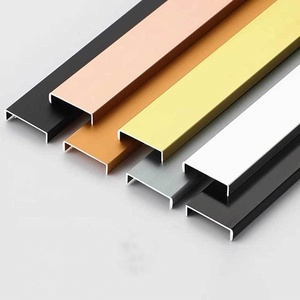 Bande de chant en alliage d'aluminium en forme de U pour portes d'armoires - Largeur et épaisseur personnalisables, fermeture robuste sans peinture pour panneaux - Product Image 2