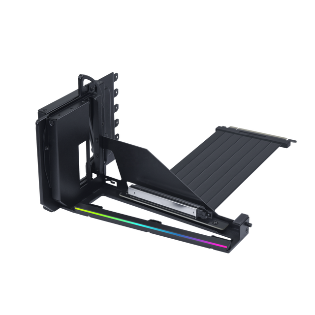 LIAN LI 4 Slots Vertical GPU Kit with 200mm PCIE 5.0 Riser 32Gb/s Ready Forward/Neutral/Backward Tilt 3-Leve Height 10KG GPU