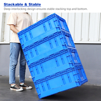 Caisse en plastique pliable en gros, conteneur de stockage empilable et repliable en PP pour l'affichage en supermarché et en magasin de détail