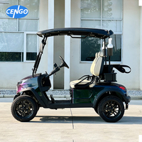 Kart de golf électrique Jeep tout-terrain de luxe à 2 passagers avec chariots de golf à lumière ambiante alimentés par batterie au lithium 48v 5kw