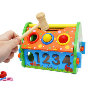 Jouets en bois Montessori multifonctionnels pour enfants, démontage de maison, cognition numérique, jouets à frapper, vente en gros - Product Image 5