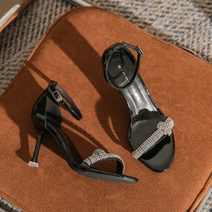 Sandales de soirée à talons hauts pour femmes, ornées de cristaux, pour demoiselles d'honneur, chaussures de princesse pour mariage, sandales tendance - Product Image 3