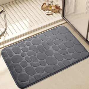 Cangming Coral Fleece Bath Mat 60x90cm Non-Slip Absorbent <b>Pebble</b> Pattern For Bathroom from Vietnam - Product Image 2