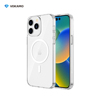 Nouvelle tendance 2023, coques de téléphone transparentes en PC TPU antichoc avec charge sans fil pour 14 Pro, design luxueux par Vokamo