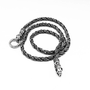 Yunnique-collar de cadena trenzada de acero inoxidable con colgante de calavera para hombres y mujeres, joyería de moda - Product Image 1