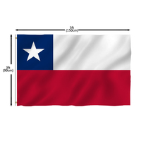 100% Poliéster Buen precio de fábrica estándar Bandera de Chile