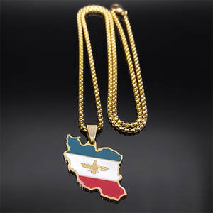 สร้อยคอแฟชั่นเคลือบ PVD สีเงินและสีทอง ป้องกันการหมอง สร้อยคอสแตนเลส 316L เครื่องประดับคุณภาพดี สร้อยคอรูป<span class=keywords><strong>แผนที่</strong></span>อิหร่านสำหรับผู้หญิง - Product Image 4