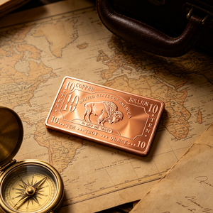 American Buffalo Copper Bullion Bar 10 Oz Pure Copper Rectangle <b>Die</b> Struck Collectible Coin Art <b>Craft</b> - Product Image 4