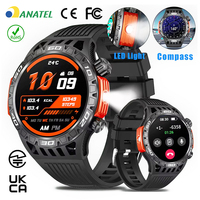 Jam Tangan Pintar Fitness Tracker HT22 dengan CE FCC ANATEL, Mode Olahraga Ganda, Senter Luar Ruangan, Kompas, Panggilan SOS, Bluetooth