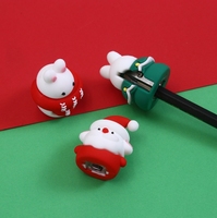 Taille-crayon en plastique souple en silicone de la série de Noël de dessin animé mignon pour les étudiants - Mini cadeau portable