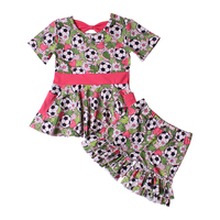 Ensemble Robe Fille en Soie Lactée Premium, Imprimé Adorable, Haute Qualité, Tenue Enfant Personnalisée 2 Pièces, Ensemble Vêtements Fille Adolescente Florale Été