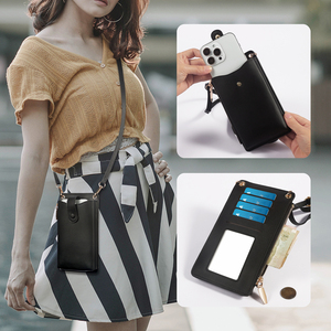 Étui de luxe en cuir grainé <span class=keywords><strong>avec</strong></span> <span class=keywords><strong>cordon</strong></span> de cou et chaîne pour <span class=keywords><strong>iPhone</strong></span> 16 15 <span class=keywords><strong>14</strong></span> <span class=keywords><strong>Pro</strong></span> Max Samsung S24 S25 Ultra - Product Image 4