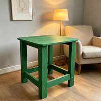 Table et chaises de jardin en plastique HIPS imitation bois, haute résistance, pour extérieur – Vente chaude