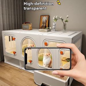 Piccolo appartamento al coperto gabbia per gatti con una stanza uno salute una sala integrato con chiusura a bottone WC per gattini domestici - Product Image 6