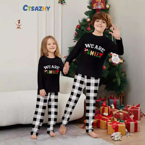 2025 <b>Christmas</b> Family <b>Matching</b> <b>Pajamas</b> Set - Long Sleeve Holiday Print Sleepwear Winter Home Party Parent-Child Homewear - Product Image 3