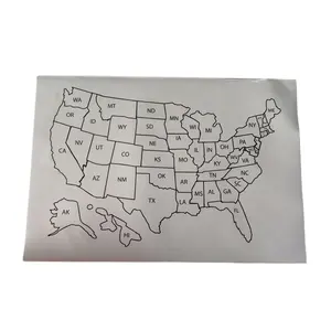 Custom Hardly Falling Off Wall Sticker Removable High Definition Transparent Map Sticker